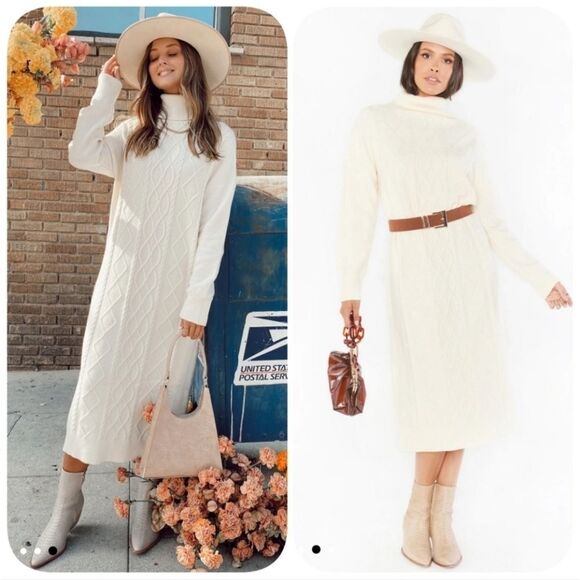 NWOT Show Me Your MuMu Montreal Cable Knit Midi Dress - Picture 1 of 10